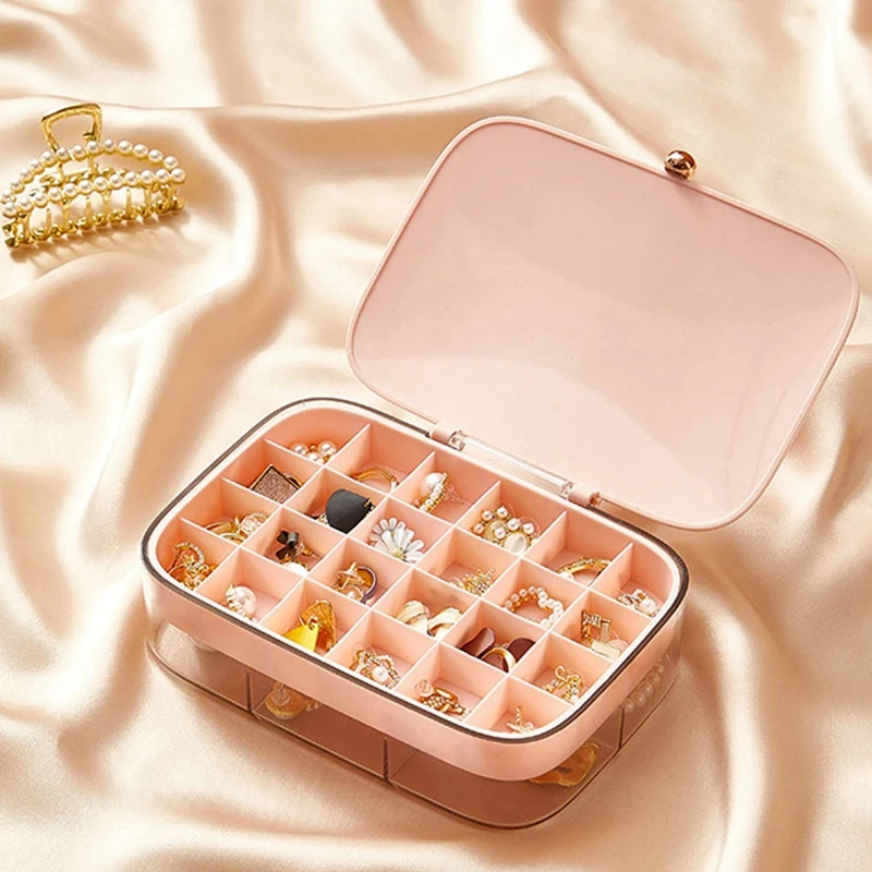 Large-Capacity Double-Layer Jewelry Box Nordic Luxury Earrings Necklaces Ring Accessories 30 Grids Storage Display | Дом и сад