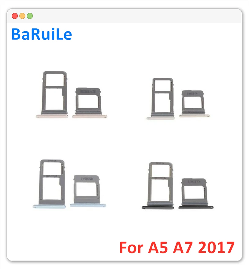 Держатель для карт BaRuiLe 10 шт. Samsung Galaxy A520 A720 / A5 A7 2017 слоты одной и двух sim держатель sd