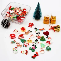 christmas resin accessories snowman tree mixed color diy crafts supplies decoration materials phone case stickers 102030pcs