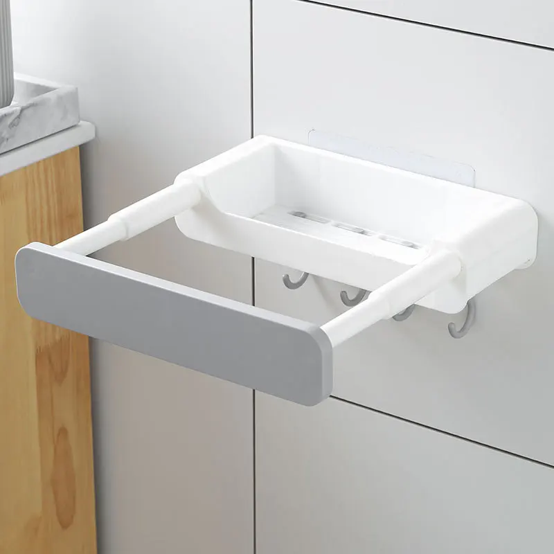 

Bathroom Punch-Free Retractable Basin Rack Wall-Mounted Washbasin Storage Rack Multi-Function Waterproof Towel Rack
