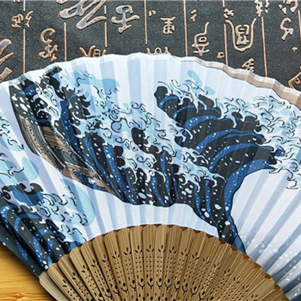 Шелковая рамка вентилятора для рук Fuji Kanagawa волны Японский складной веер карманный Вентилятор Свадебные аксессуары украшения дома подарки для мероприятий