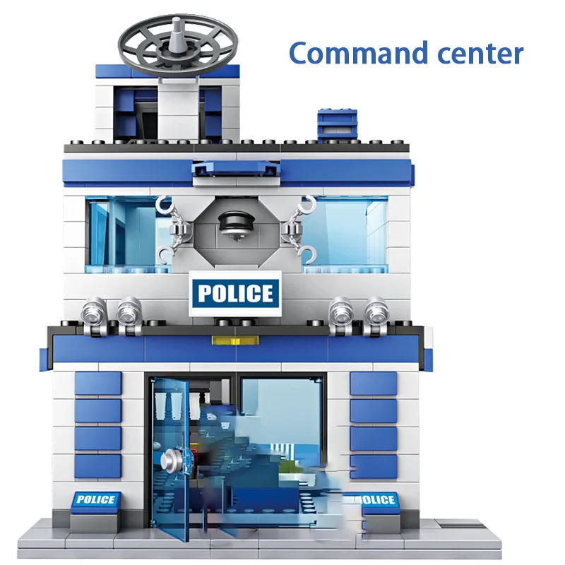Город Полицейский участок строительные блоки вертолет спецназа для автомобилей