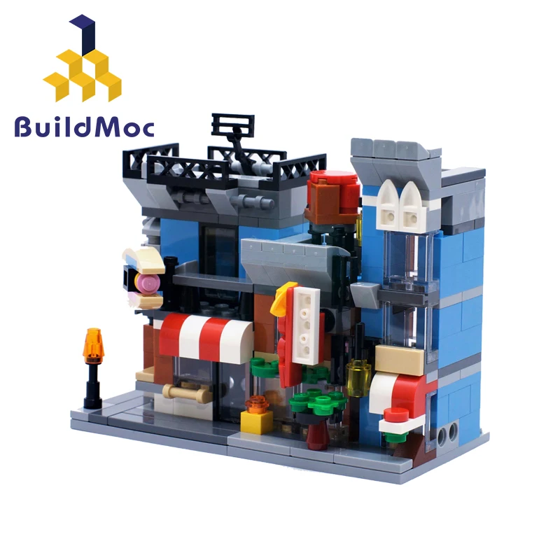 MOC 4808 1317 креативная уличная серия мини уличный вид сборные блоки горный велосипед