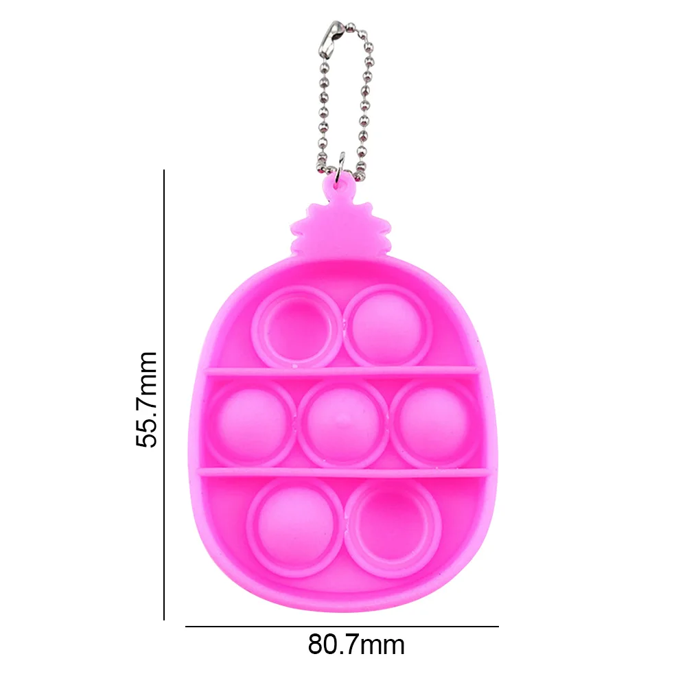 

Fidget Push Bubble Sensory Keychains Stress Reliever Autism Needs Anti-Stress Toys Finger Bubble Key Button Pop Fidget Child Toy