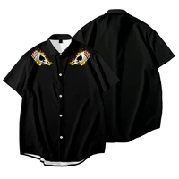 2021 mens short sleeve lapel shirt large size poker a 3d printed mens shirt with pockets