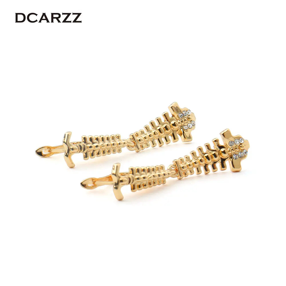 2 Цвета серьги в виде позвоночника человеческого форме костей с украшением