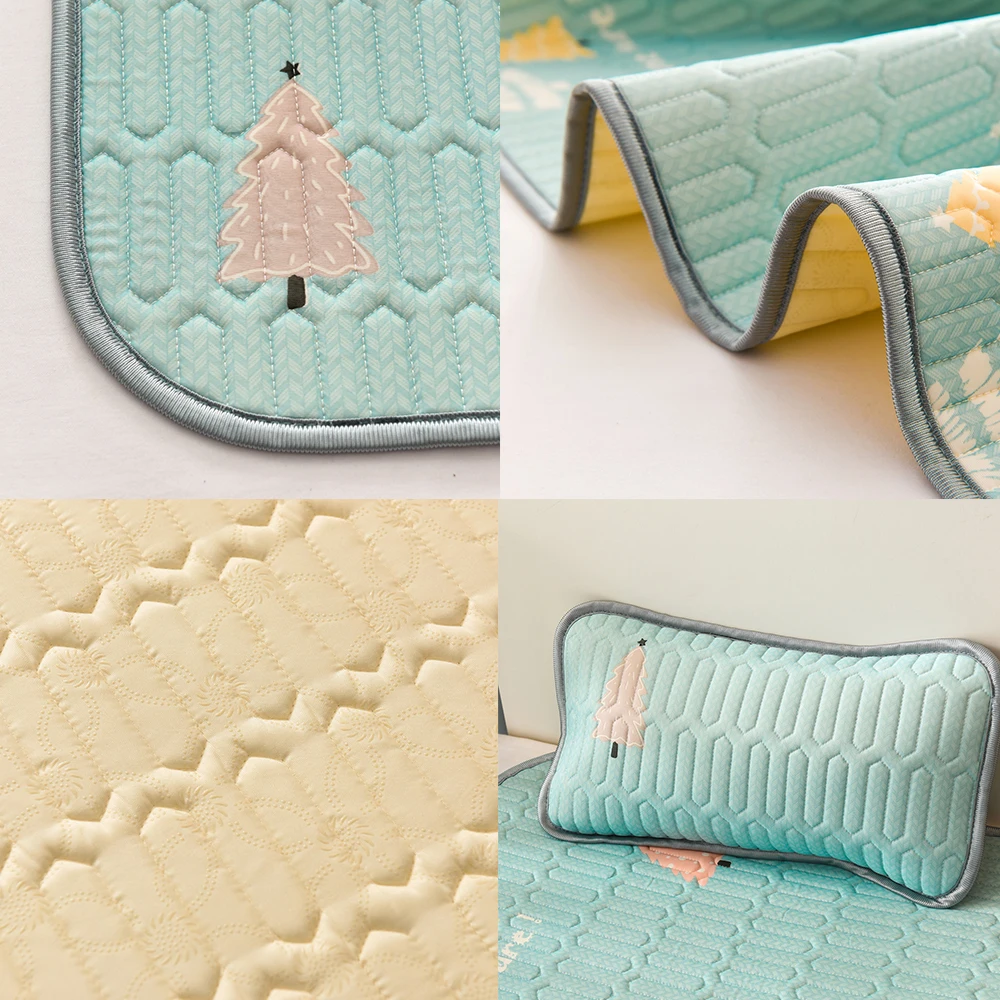 Детский летний спальный коврик с подушкой нескользящий латексный классный