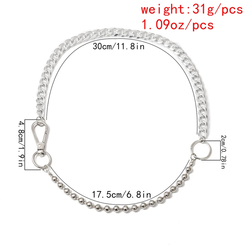 

Luokey Hiphop Choker Necklaces Silver Color Round Key Chain Pendant Necklace For Women Trendy Beads Chain Chocker Collar Jewelry