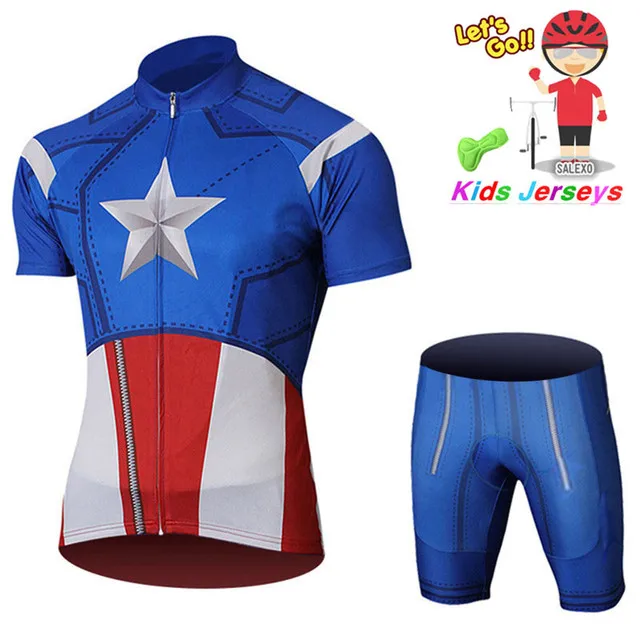 

Children's short-sleeved cycling jersey suit 2021 Team boys summer quick-drying breathable mountain bike cycling jersey set