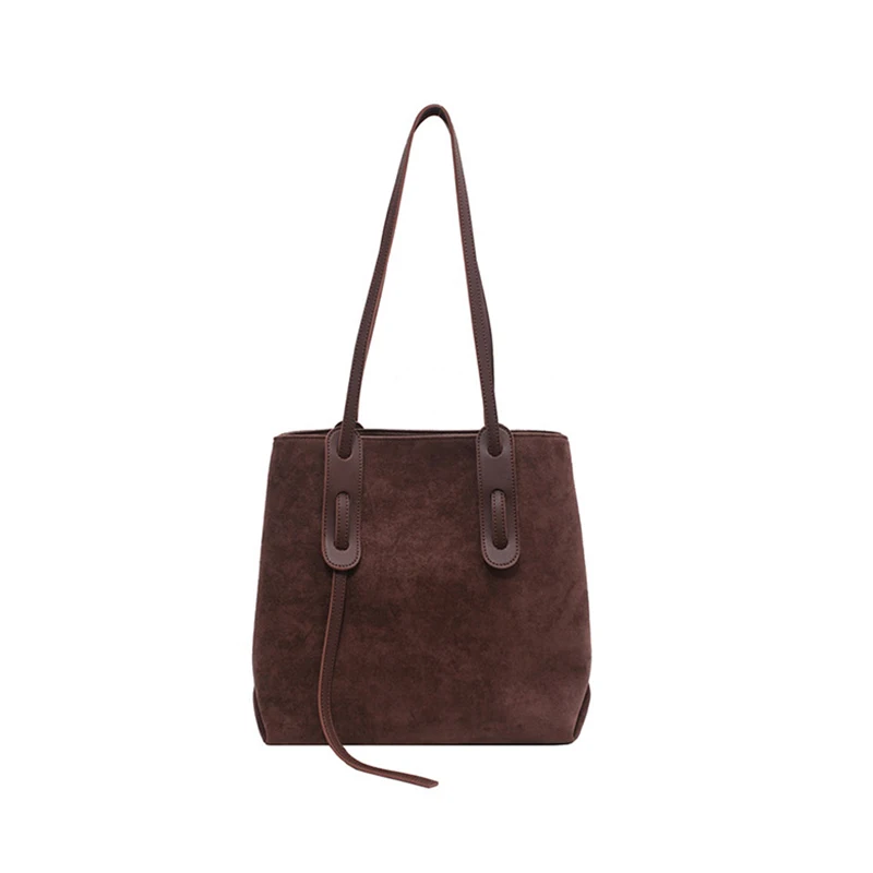 

Spring Vintage Single Shoulder Bag Women's 2021 New Large Capacity Solid Color Women Frosted Shopping Pack D914