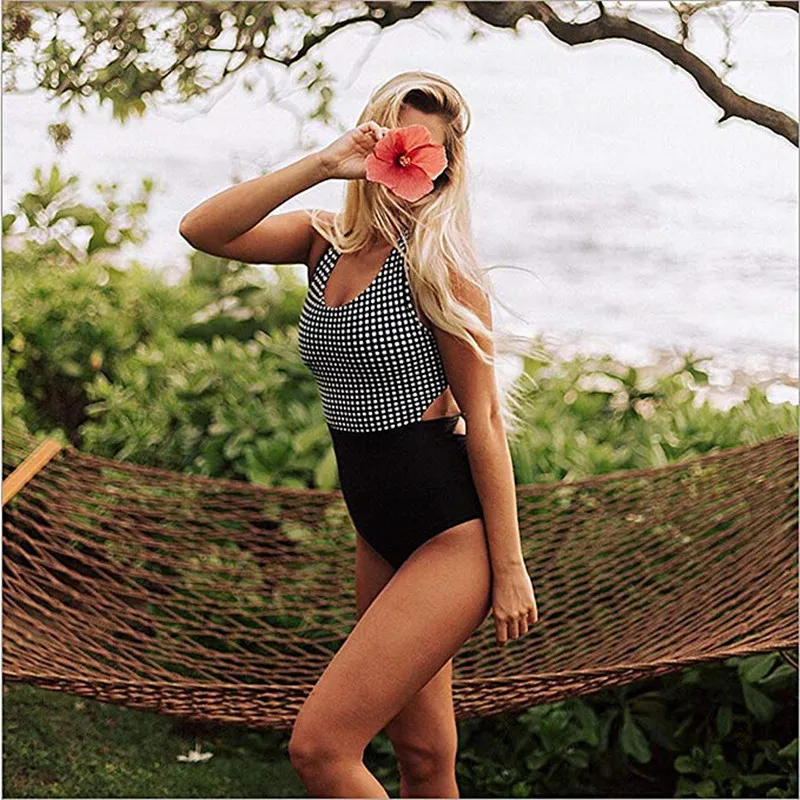 Женские слитные купальники CC &amp TT с завязками на талии молнии в полоску вырезами