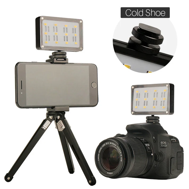 

Mini DSLR Camera Fill Light Adjustable 12 Lamp Beads USB Charging Fill Light for Mobile Phone PUO88