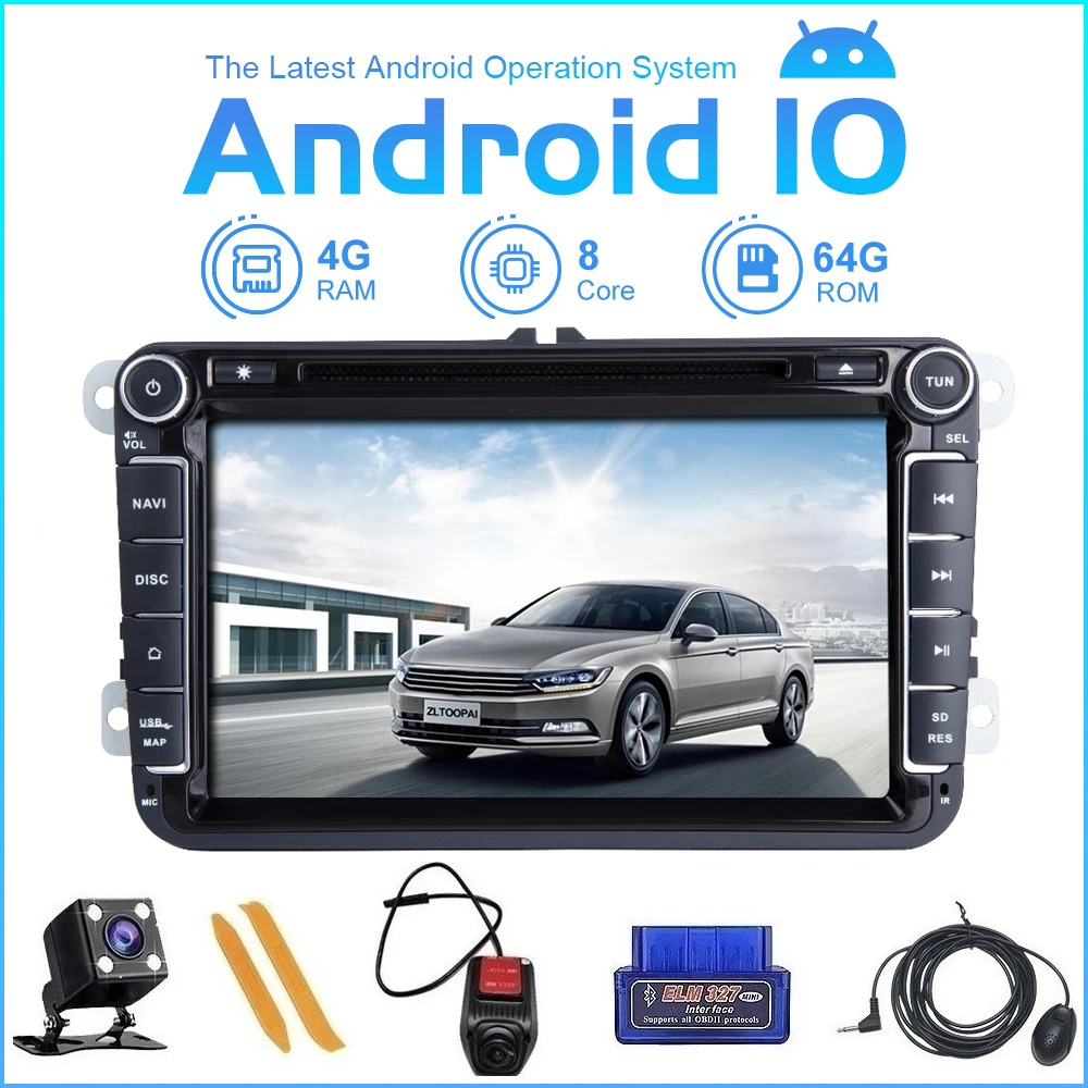 ZLTOOPAI Android 10 для VW/Volkswagen/Golf/Polo/Tiguan/Passat/b7/b6/SEAT/leon/Skoda/Octavia 8 мультимедийный плеер GPS