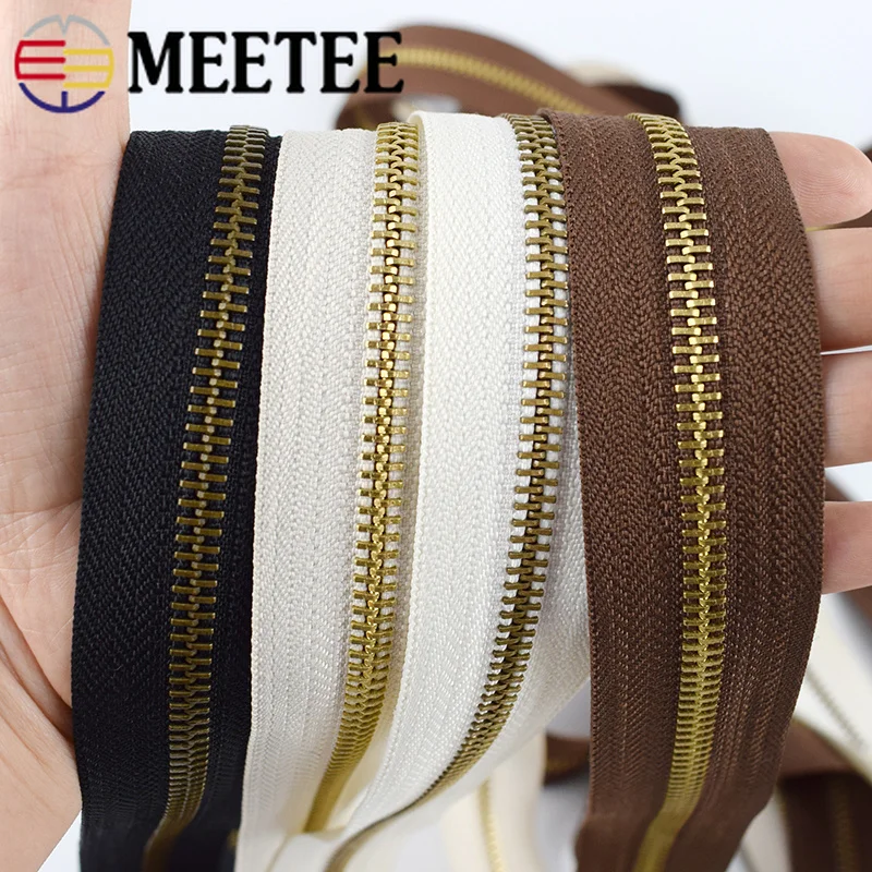 

4/10Meters Meetee 5# Metal Zipper Garment DIY Zippers Without Slider for Sewing Crafts Hometextile Clothing Bags Accessories