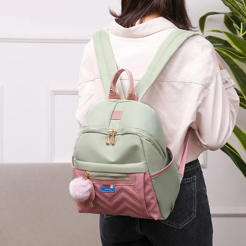 

LU.FAWN 2021 New Fashion Korean Edition Women Backpack leisure Trend High School Oxford Cloth Multifunction Travel Bags530
