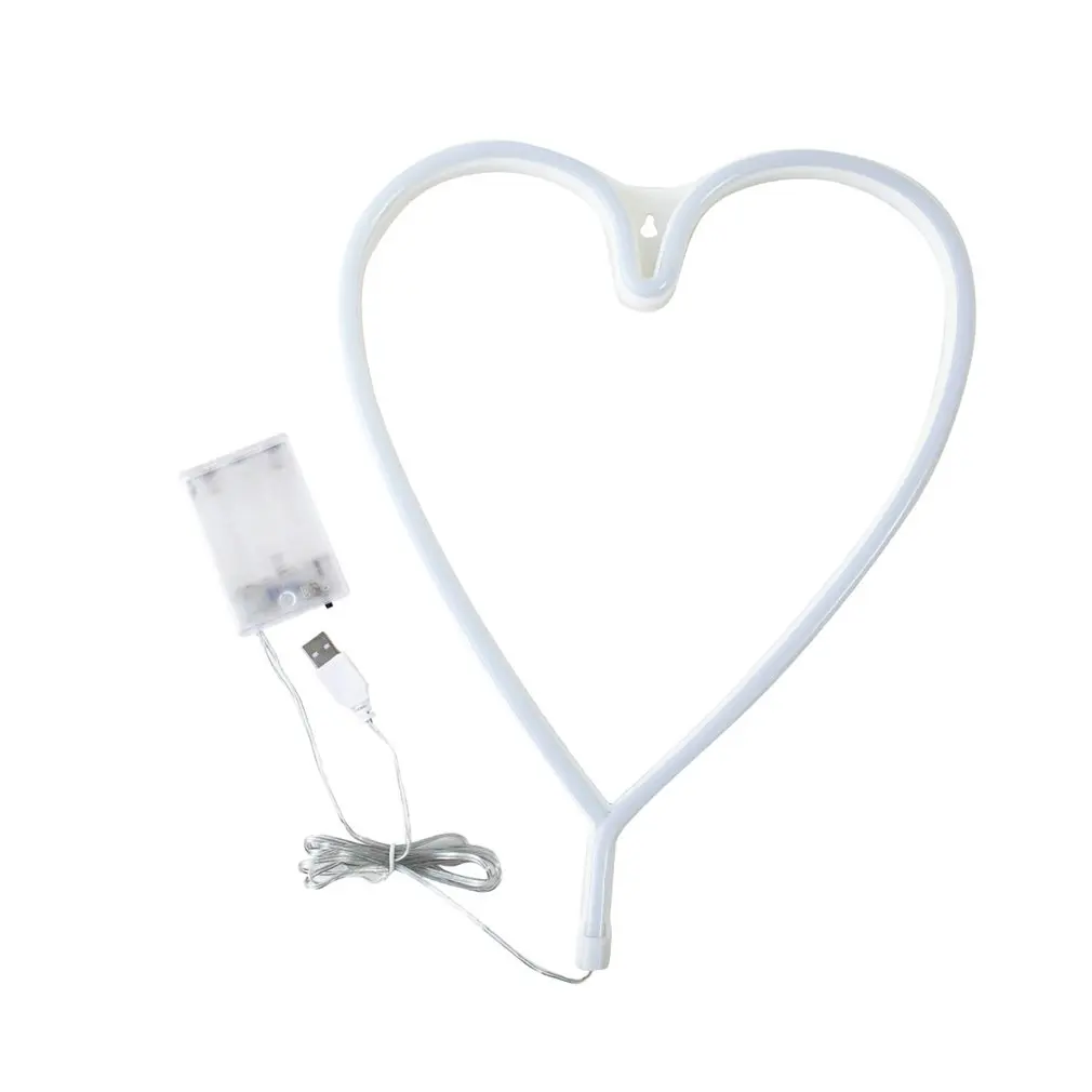 

Неоновая вывеска в форме сердца, настенный светильник для свадьбы, спальни, дома, праздника, вечеринки, бара, USB, Рождественский Декор