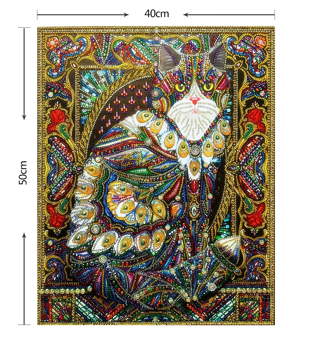 Алмазная картина Huacan с изображением кота, 5d, сделай сам, алмазная вышивка, животное, частичная круглая дрель, специальная форма, Алмазная мозаика, картина 40x50 см