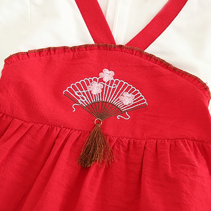 ✿BB-Baby Girl Sundress Summer Casual Baby Girls Floral Embroidery Long Sleeve Dress Kids Toddler Pageant | Детская одежда и