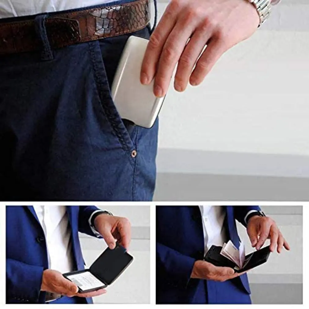 

Simple Style RFID Multifunctional Light and Strong Aluminum Security Wallet RFID Non-scan Metal Wallet