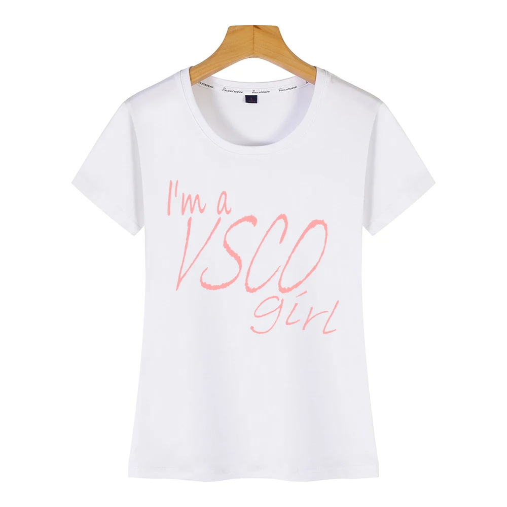 Женская хлопковая футболка с надписью im a vsco girl|Футболки| |