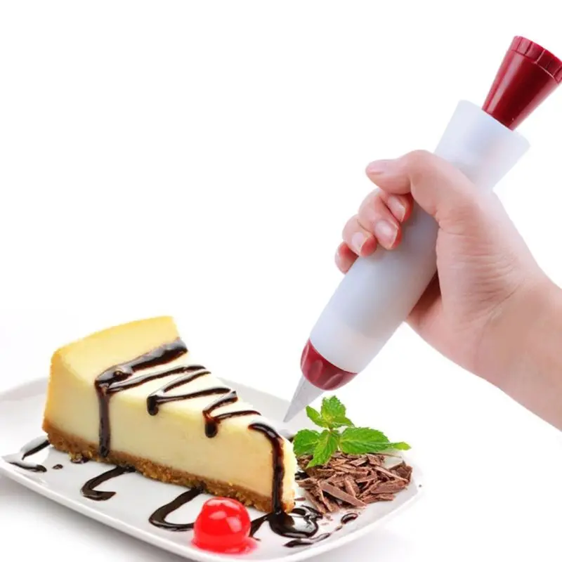 

Silicone Food Writing Pen Chocolate Cake Decorating Tools Kitchen Utensil Gadget W0YD