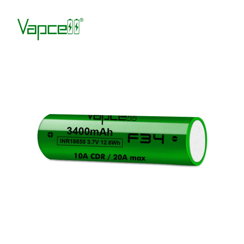 Литий-ионная аккумуляторная батарея Vapcell Inr18650 F34 3400 мАч 10A 20A pk 18650 Mj1 |