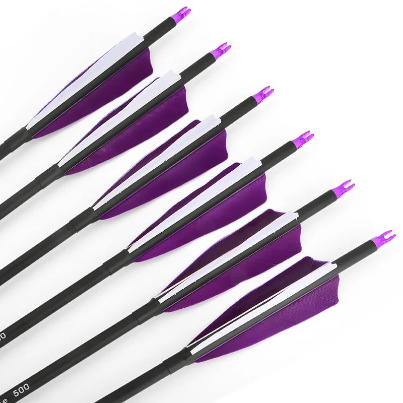 

10pcs 30inch Archery Mix Carbon Arrow Spine 500 OD7.8mm ID6.2mm 100Gr Point Tip 4inch Turkey Feather Hunting Accessories