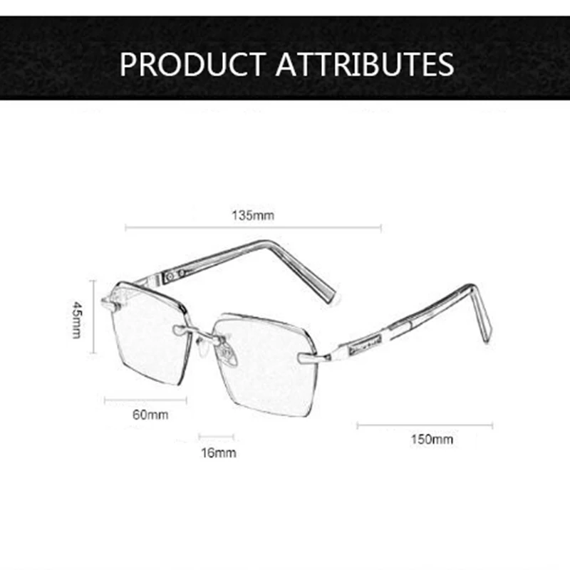 Vintage Rimless Glass Sunglasses Man Woman Natural Crystal Stone Sun Glasses Luxury Brand Design Anti Eye Dry Anti Scratch