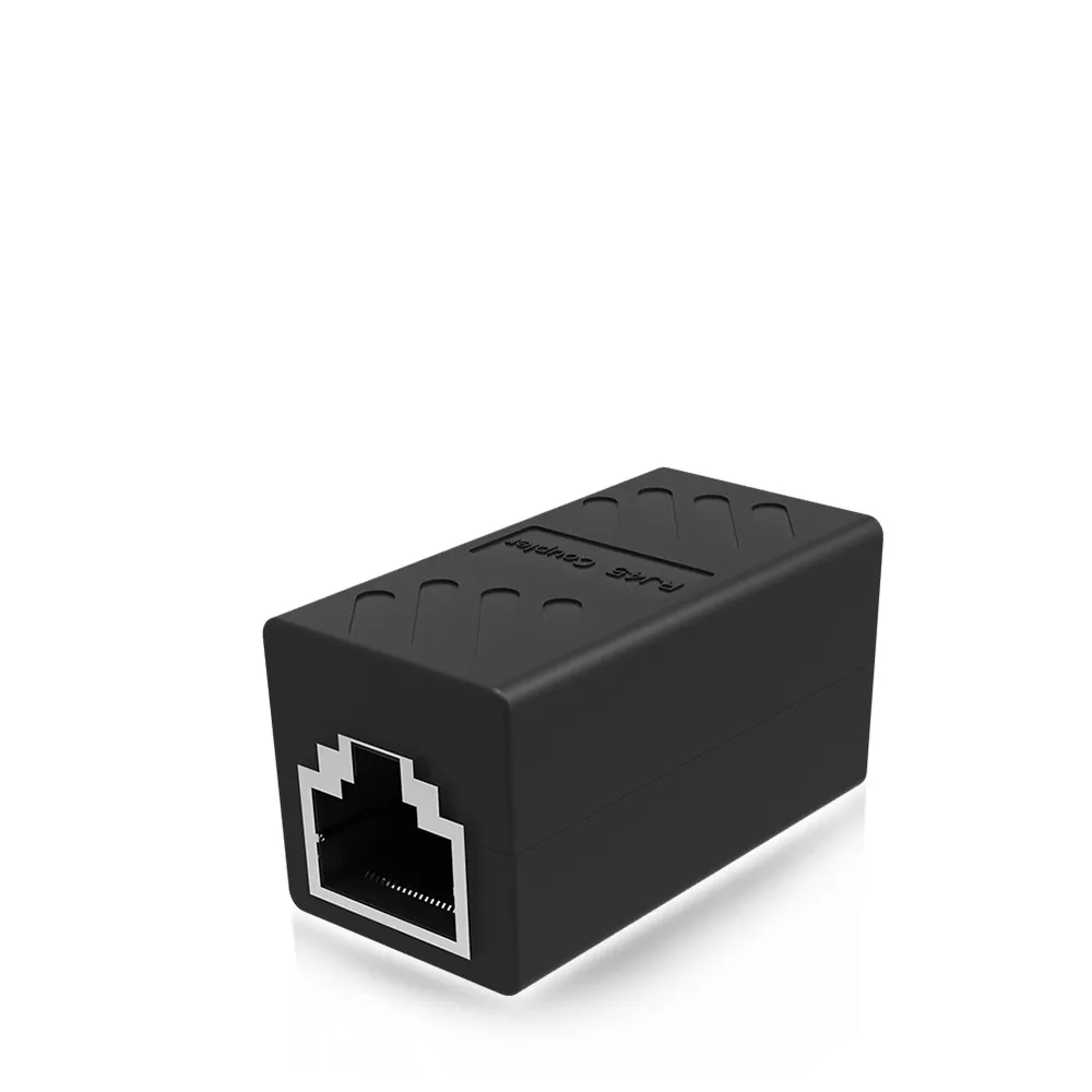 Удлинитель RJ45 Ethernet кабель конвертер Женский в женский сетевой разъем LAN адаптер Соединительный удлинитель конвертер муфта - Цвет: Black