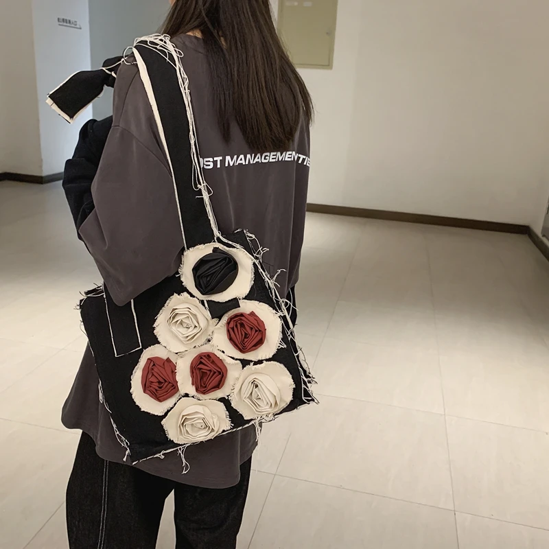 Сумка женская холщовая с цветочным принтом 2021 | Багаж и сумки