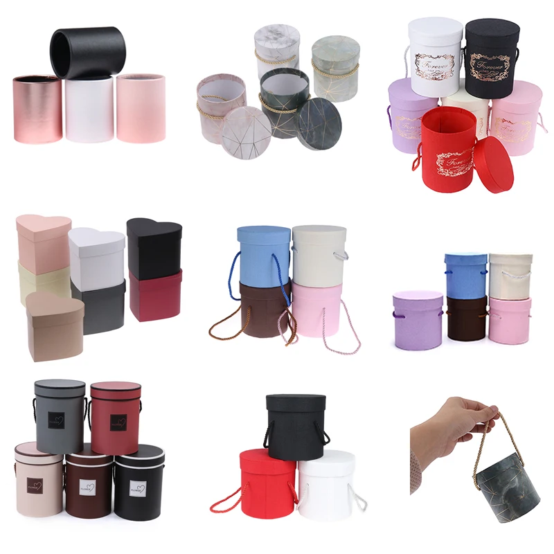 

Лидер продаж, 1 предмет круглой формы в форме цветка Бумага Коробки удерживайте ведро коробка подарка упаковывая вечерние Подарочная короб...