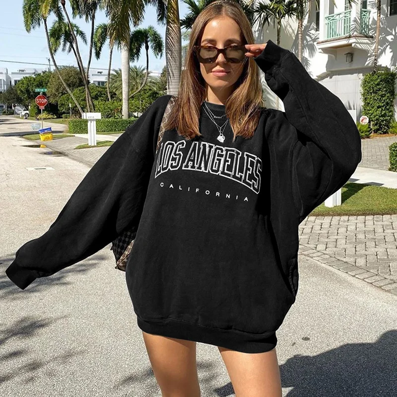 

In the autumn of 2021, women's hooded sweatshirt, loose and warm Korean pullover, combination printed with letters, large street