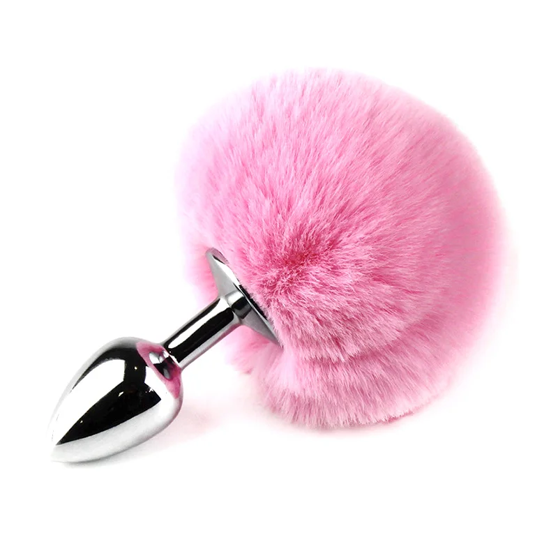 Анальная пробка QISE с металлическим хвостом Среднего Размера бисер из