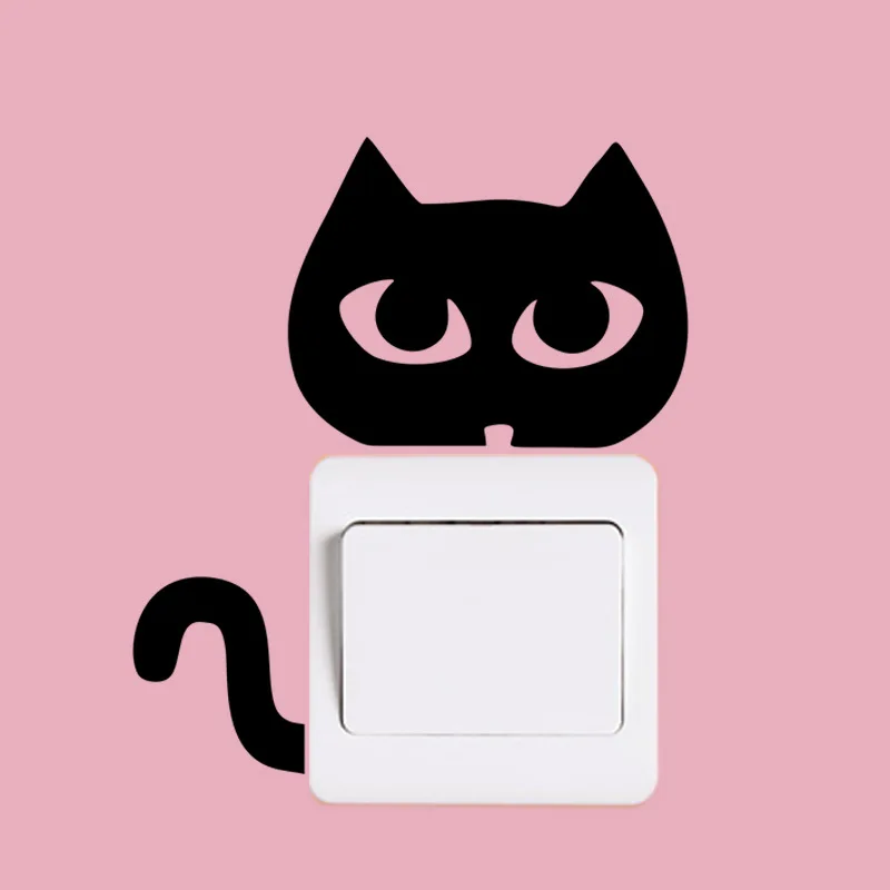 

New DIY Funny Cute Cat Dog Switch Stickers Wall Stickers Decoration Bedroom toilet extraterrestrial Decoration