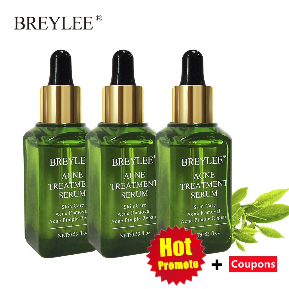 

BREYLEE Acne Treatment Serum Acne Scar Removal Anti-acne Cream Natural Facial Essence Whitening Repairing Skin Care Serum 3PCS