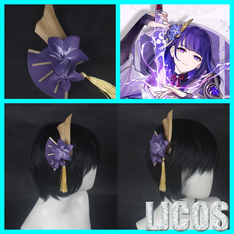 Аниме Genshin Impact Raiden Shogun ручной работы EVA головной убор шпилька Косплей Костюм