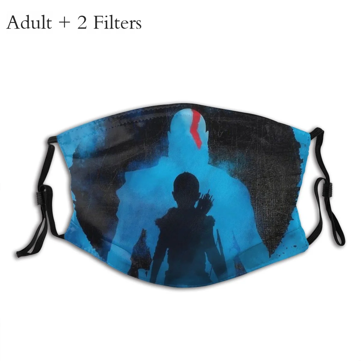 

Blue Washable Mouth Mask God of War Greek Mythology Kratos Athena's Blades Game Reusable Face Masks With Filters Anti Haze Mask