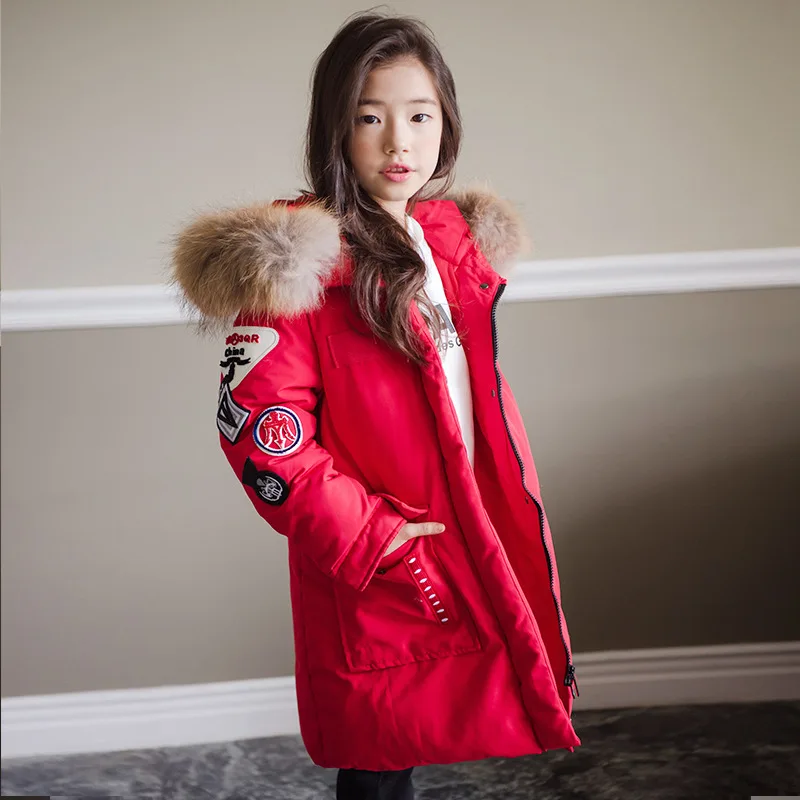 Модная детская зимняя куртка теплая водонепроницаемая верхняя одежда с меховым
