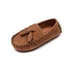 Мокасины Детские с бахромой, мягкие туфли на плоской подошве, без застежки, повседневная обувь для малышей, размеры 21-30, весна-осень