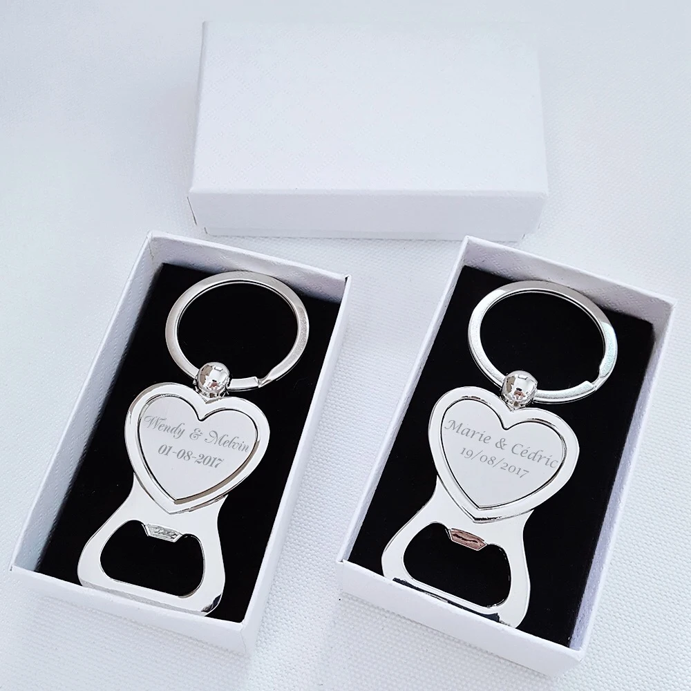 Персонализированные сердца брелок держатель для ключей свадебные предпочтения