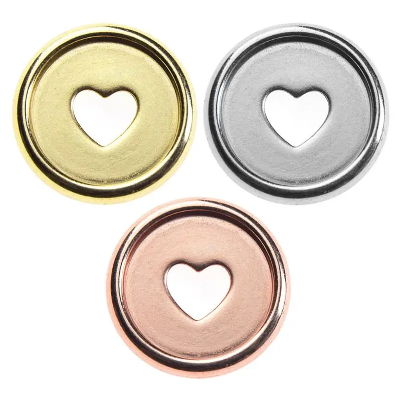 

G92E 20pcs 23mm Heart Binder Rings Mushroom Hole Loose Leaf Notebook Notepad Binding Plastic Disc