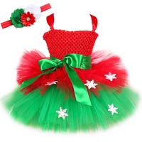 baby kids girls christmas dress snowflake tulle tutu dress fancy princess elf costume xmas party new year children clothing 1 14