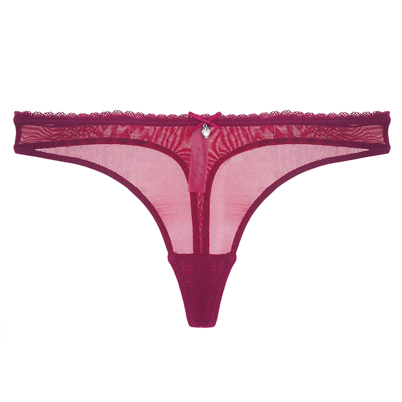CYHWR Women's Sexy Sheer Panties Thong Mesh G-Strings Low Rise Brief Underwear, 3-Pack