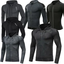 Veste de Sport à capuche pour hommes, coupe vent, coupe vent, pour Fitness, football en plein air, Jogging, en velours, nouvelle collection  (4)