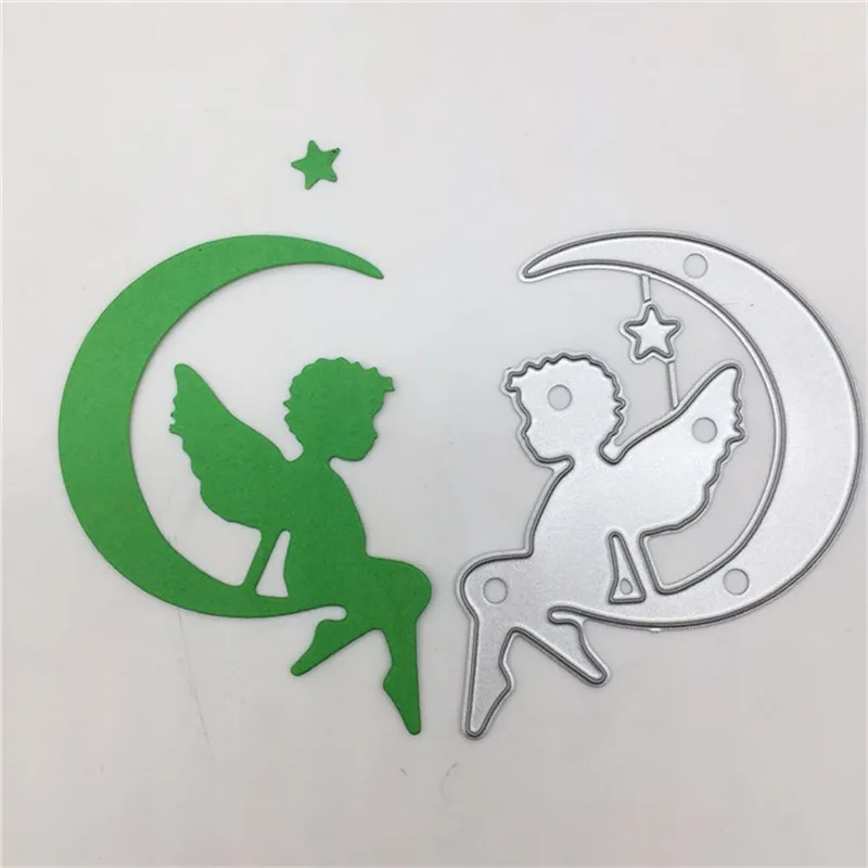 Новые металлические Вырубные штампы вырезанные звезда крылья ангел на Луне