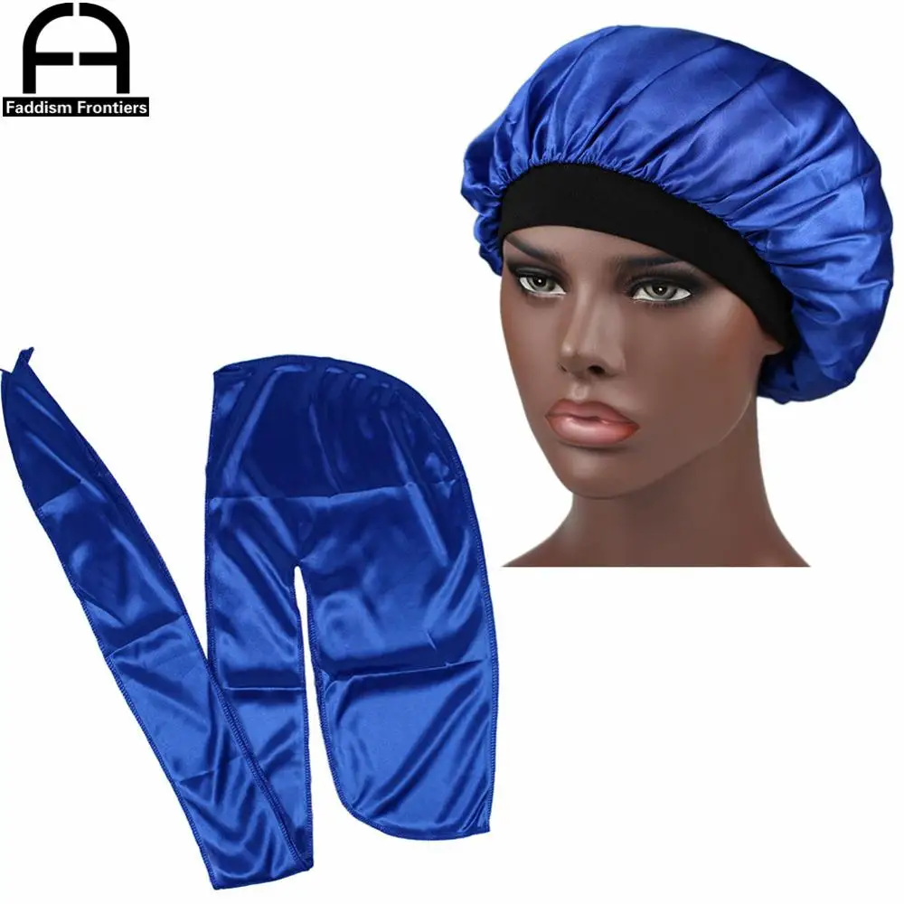 Шелковая Атласная шапочка Durag для мужчин и женщин банданы с шелковистой