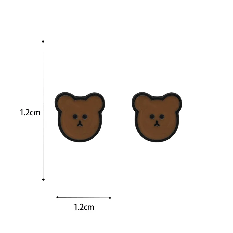 

Cute Bear Earrings Stud Wholesale Cartoon Anime Resin Charm Trendy Accessories For Women 2021 New Korean Birthday Party Gifts