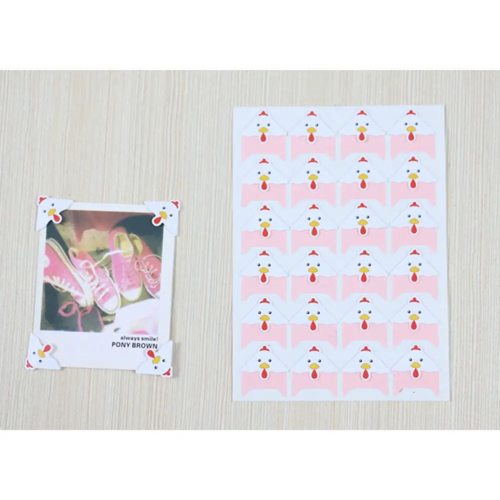 

24 Pcs/Lot DIY Cartoon Cute Colored Animals Corner Paper Stickers For Photo Album Scrapbooking Handwork Frame Albums Decoration