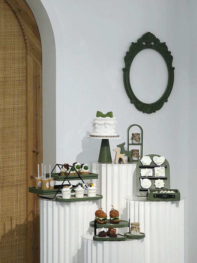Металлические стойки для тортов Matta Green Cake Stands, подносы для кексов, декор для дома на столе для десертов, 2-х ярусные стойки для фотооборудования.