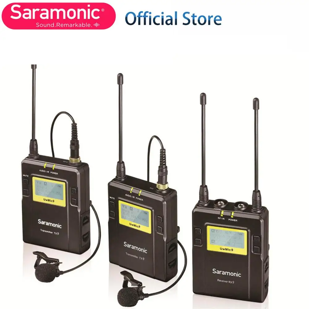 Saramonic UWMIC9 UHF видео вещания интервью петличный беспроводной микрофон системы для Canon Nikon DSLR камеры sony видеокамеры